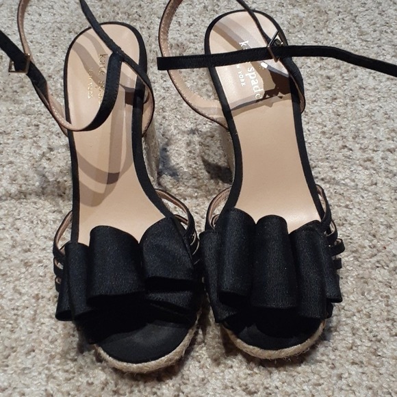 KATE ♤ SPADE sz 8.5 sandal wedges ~wore 1x - Picture 4 of 5